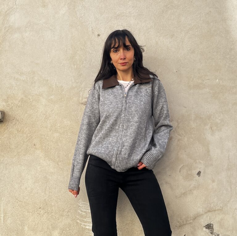 CARDIGAN ZIP E COLLETTO ECOPELLE