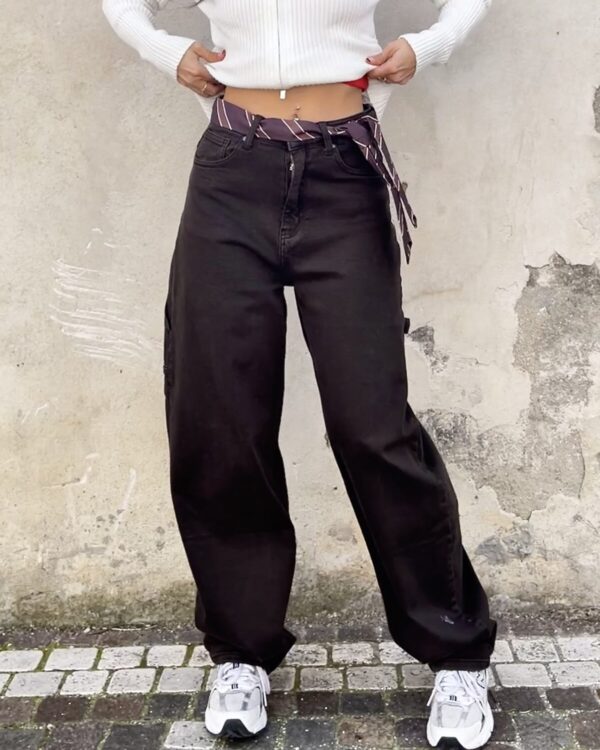 jeans baloon moro con cravatta