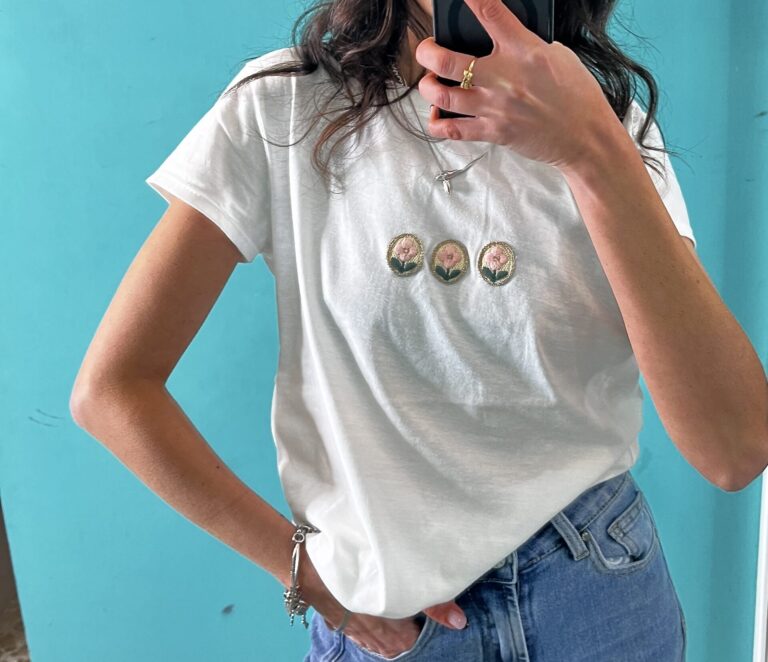 t-shirt in cotone fiorellini
